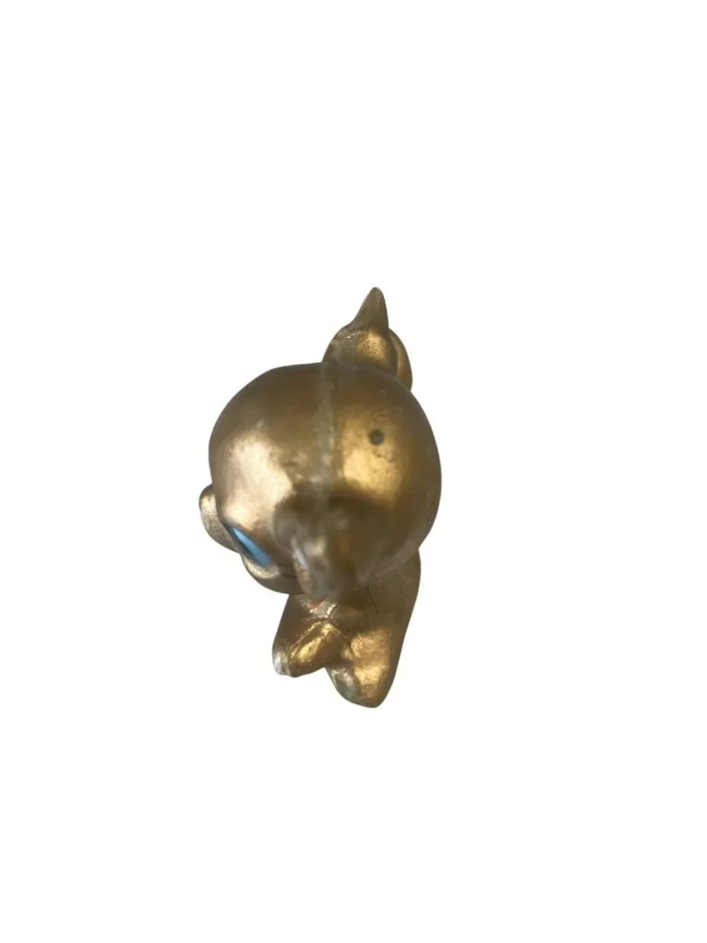 Vintage Wolin Hong Kong Gold Deer Fawn Figurine Chalkware Blue Eyes Collectible